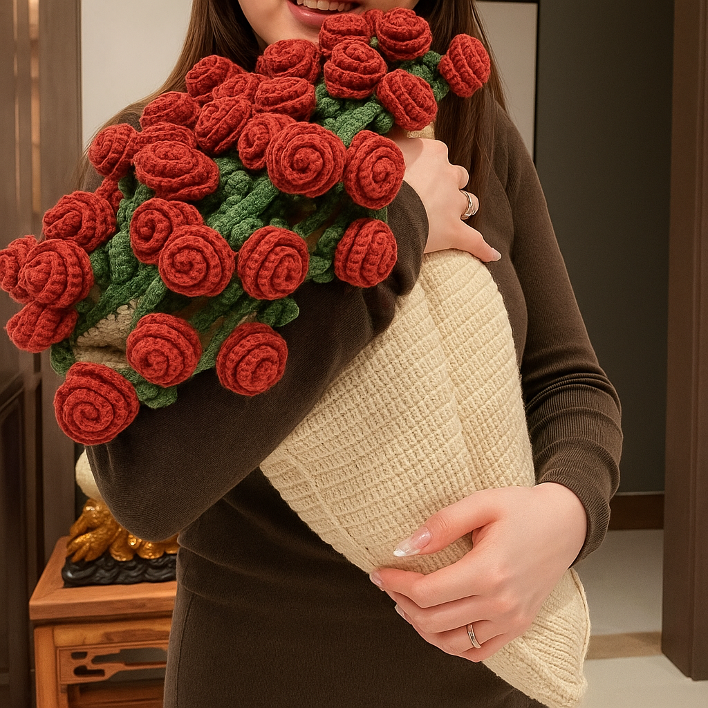 Premium Hand-Knitted Marigold Bouquet