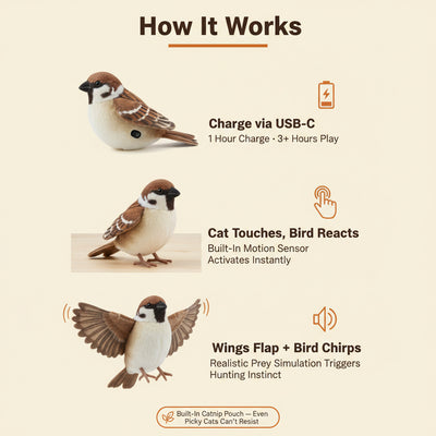 Interactive Flapping Bird Cat Toy