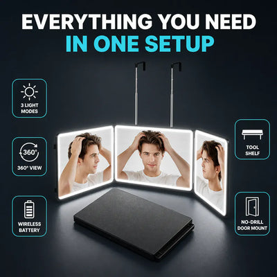 TrimView 360 - LED Self-Haircut Mirror