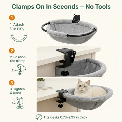 DeskNest - Folding Cat Desk Hammock