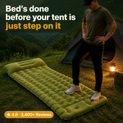 PumpRest - Camping Mattress with Built-In Foot Pump