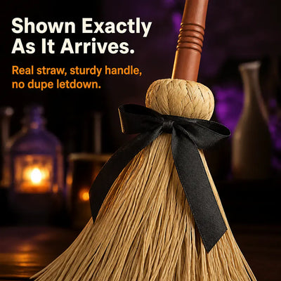 The Floating Witch Broom - Animated Halloween Decor