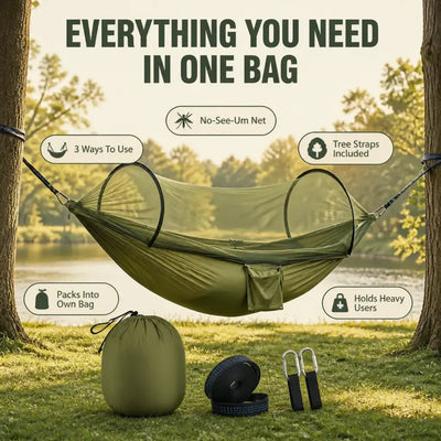 SkyNest 2-in-1 - Ultralight Hammock with Mosquito Net