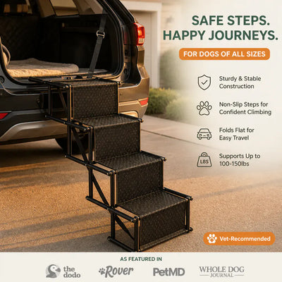 PupRamp 4-Step - Folding Dog Car Stairs