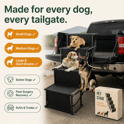 PupRamp 4-Step - Folding Dog Car Stairs