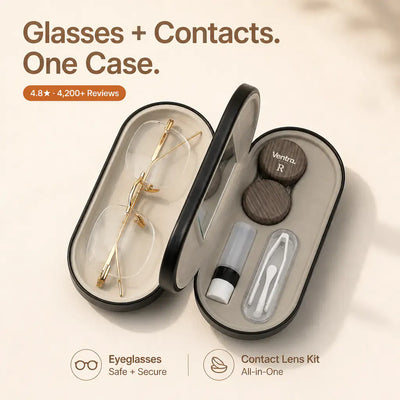 DuoCase - Wood-Grain Contact Lens & Glasses Case