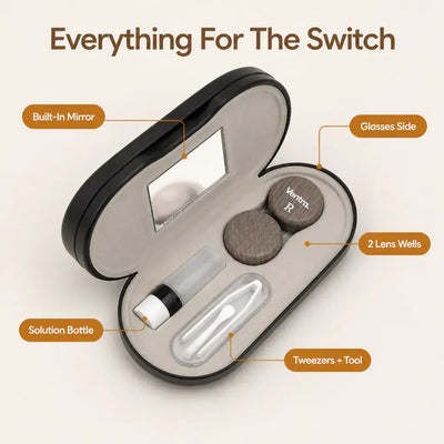 DuoCase - Wood-Grain Contact Lens & Glasses Case