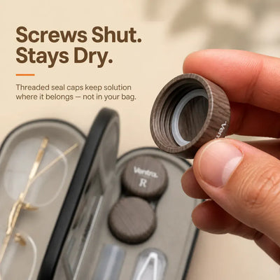 DuoCase - Wood-Grain Contact Lens & Glasses Case