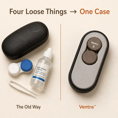 DuoCase - Wood-Grain Contact Lens & Glasses Case