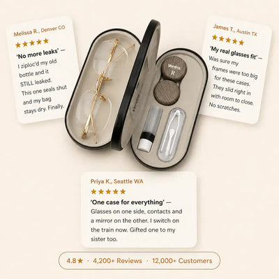 DuoCase - Wood-Grain Contact Lens & Glasses Case