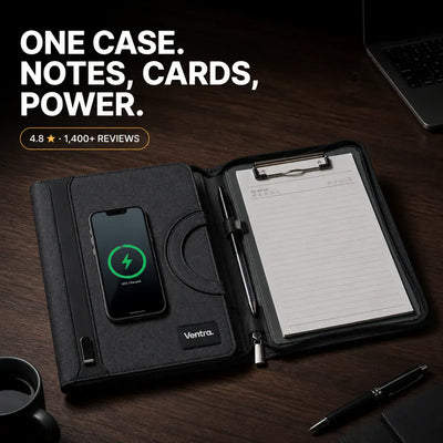 PowerFolio - Padfolio with 8000mAh Wireless Charger