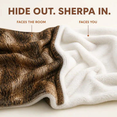 CabinThrow - Faux Deer Hide Sherpa Blanket