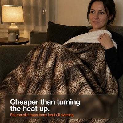 CabinThrow - Faux Deer Hide Sherpa Blanket
