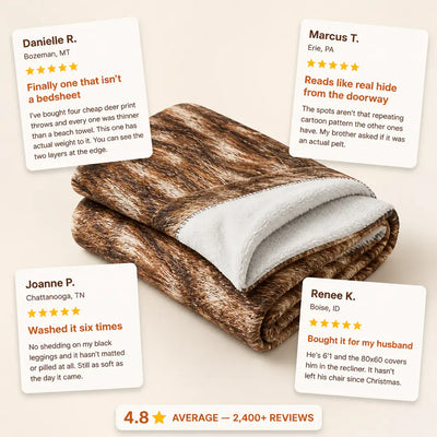 CabinThrow - Faux Deer Hide Sherpa Blanket