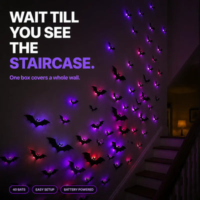 SpookGlow - 3D Bat & Spider Night Light Set