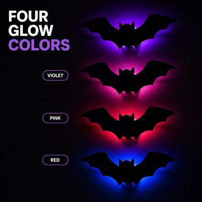 SpookGlow - 3D Bat & Spider Night Light Set