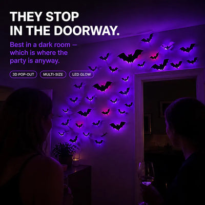 SpookGlow - 3D Bat & Spider Night Light Set