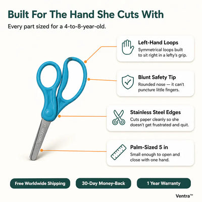 LeftyCut - Left-Handed School Scissors