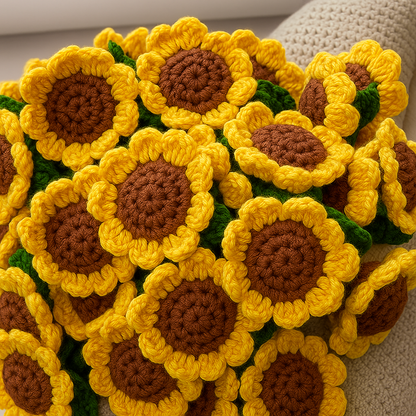 Premium Hand-Knitted Marigold Bouquet