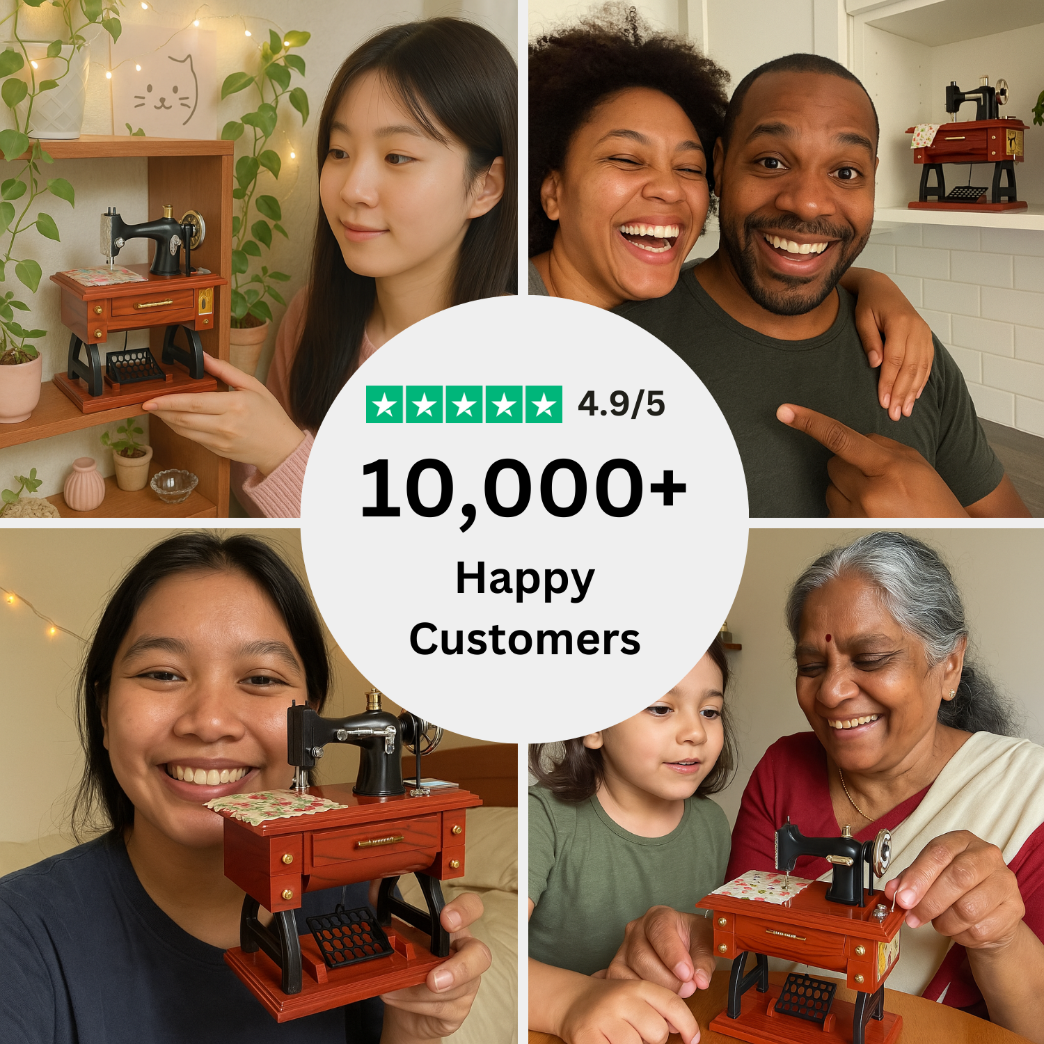 Thousands are Buying Miniature Vintage Sewing Machine & Music Box