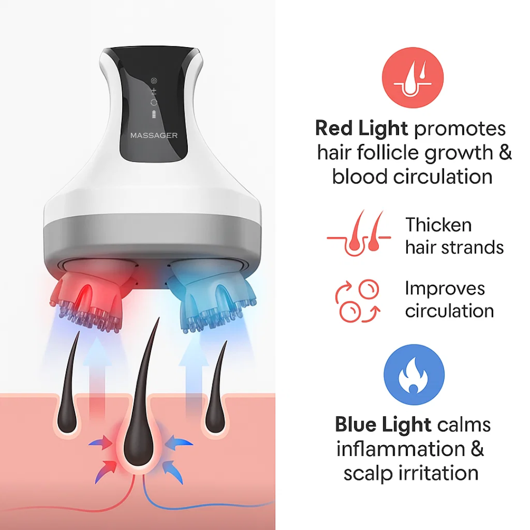 Ventra™ Premium Red + Blue Light Scalp Head Massager