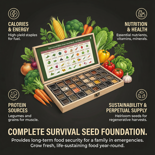 SeedBank™ Survival Seed Kit With 32 Varieties of Non-GMO Heirloom Seeds