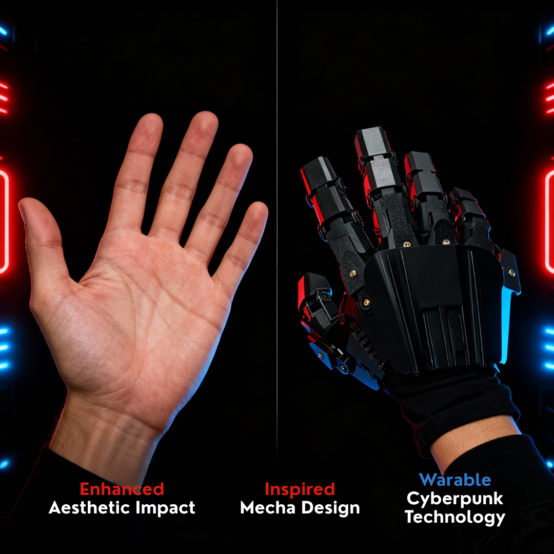 Cyberpunk Mecha Gloves Exoskeleton Armor