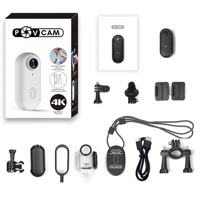 POVCam™ Complete Set - Waterproof & Shockproof case, Clip Mount, Bike/Motorbike Mount, Helmet Mount, Tripod Stick