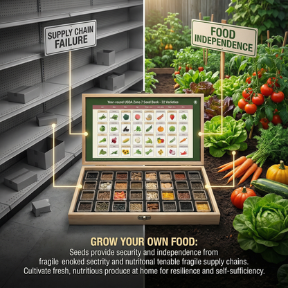 SeedBank™ Survival Seed Kit With 32 Varieties of Non-GMO Heirloom Seeds