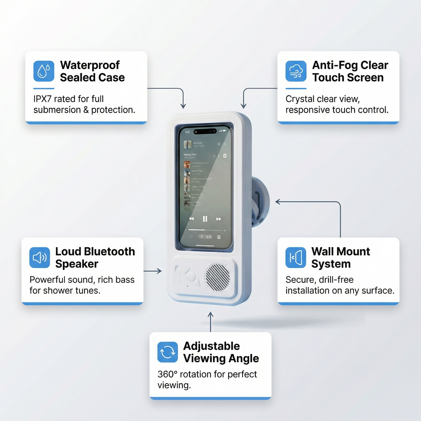 ShowerView - Waterproof Speaker Case