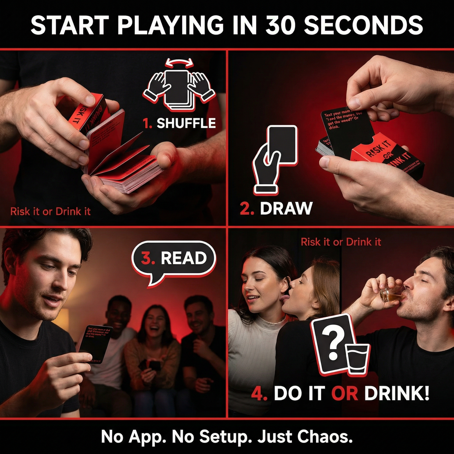 The Risk It Or Drink It! - 150 Card Party Game