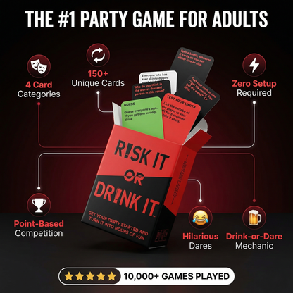 The Risk It Or Drink It! - 150 Card Party Game