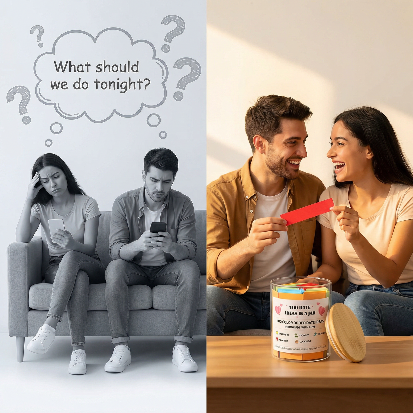The Date Night Jar - 100 Color-Coded Ideas
