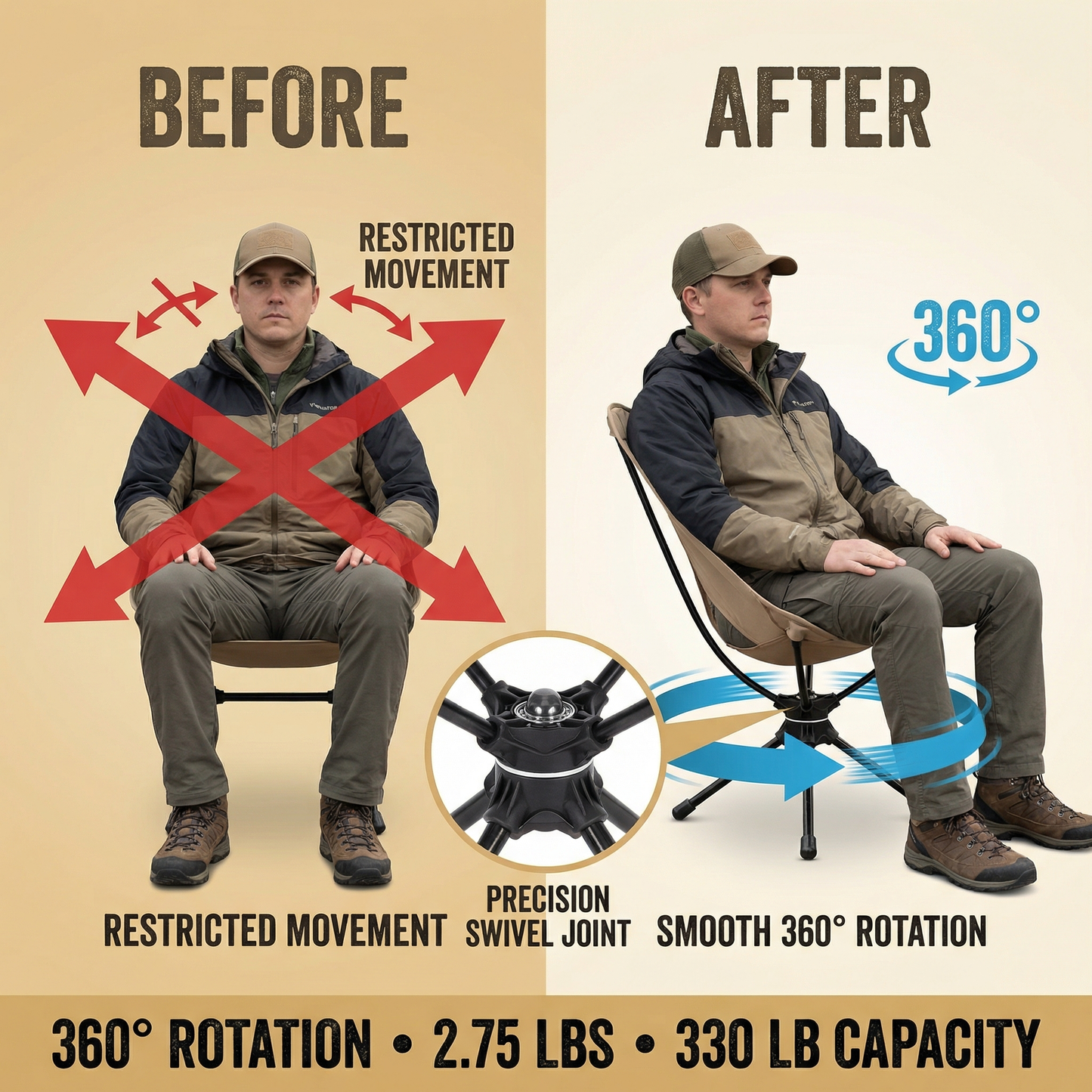 Ventra™ Portable Swivel Camping Chair