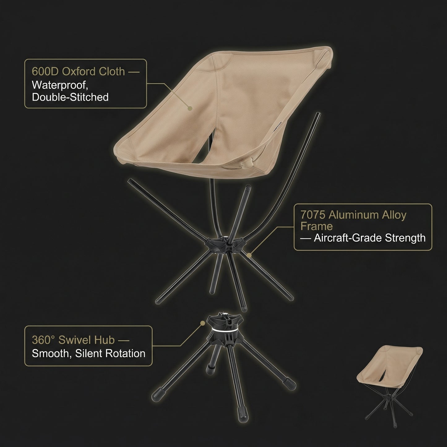 Ventra™ Portable Swivel Camping Chair