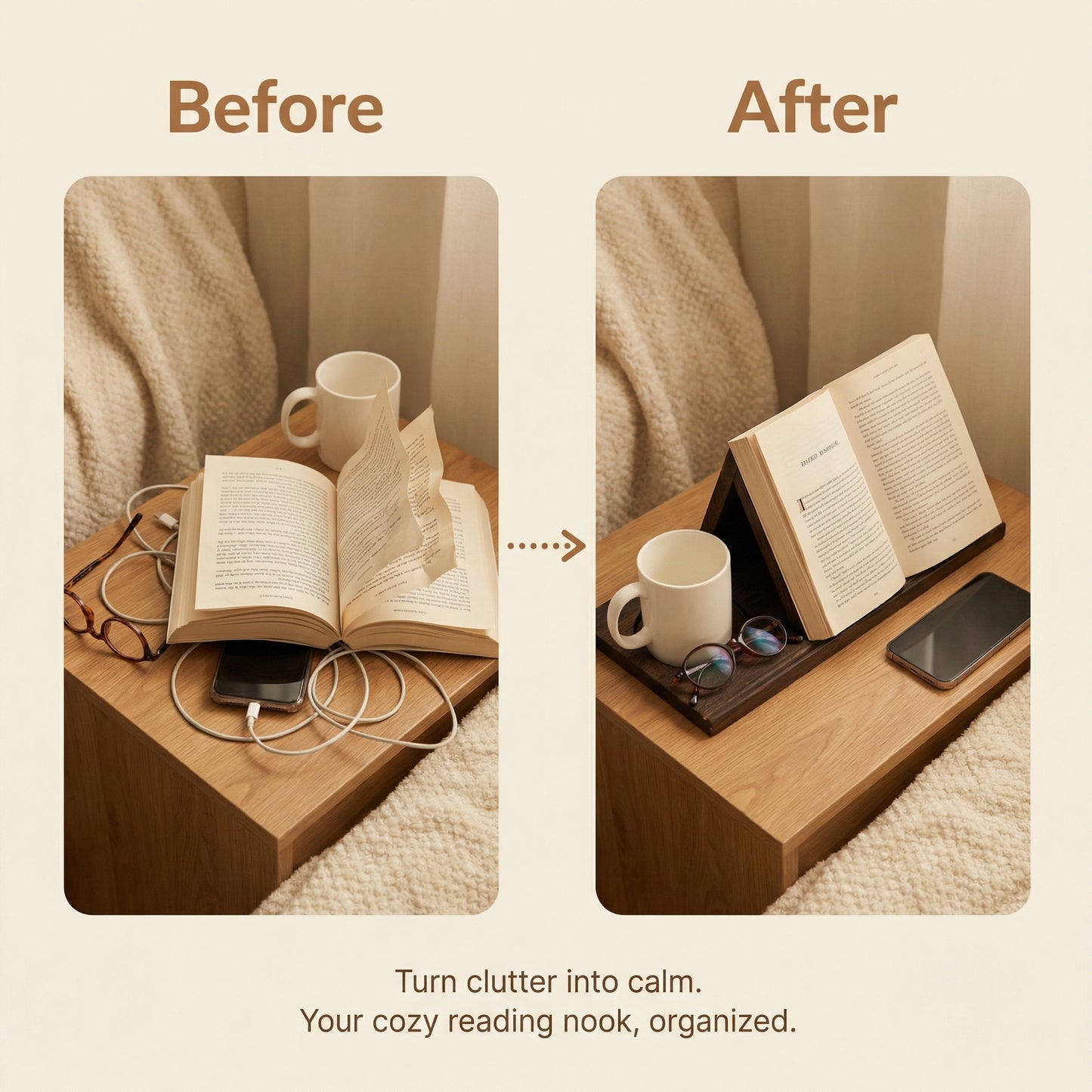 Ventra™ Premium Wooden Triangle Book Stand