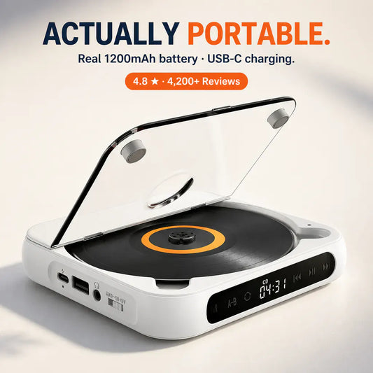 RetroSpin - Bluetooth Portable CD Player