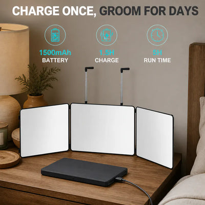TrimView 360 - LED Self-Haircut Mirror