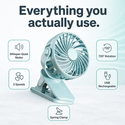ClipBreeze - Rechargeable Clip-On Fan with Light