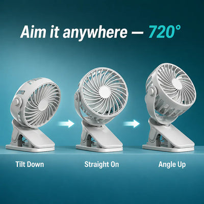 ClipBreeze - Rechargeable Clip-On Fan with Light