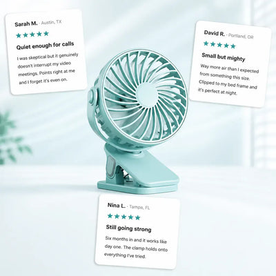 ClipBreeze - Rechargeable Clip-On Fan with Light
