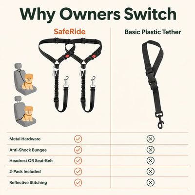 SafeRide - Bungee Dog Car Seat Belt