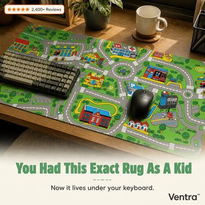 RetroRoads - Nostalgic City Road Desk Mat