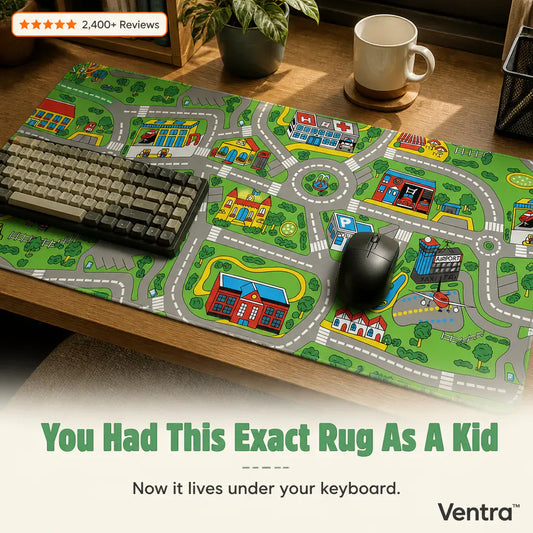 RetroRoads - Nostalgic City Road Desk Mat