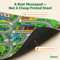 RetroRoads - Nostalgic City Road Desk Mat