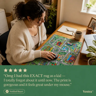 RetroRoads - Nostalgic City Road Desk Mat