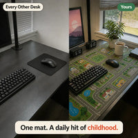 RetroRoads - Nostalgic City Road Desk Mat