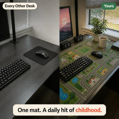 RetroRoads - Nostalgic City Road Desk Mat