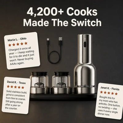 GourmetMill - Electric Salt & Pepper Grinder