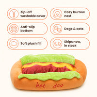 The Hot Dog Bed - Plush Pet Cushion